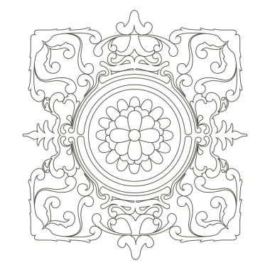 İzole çiçekler Arapça mehndi görüntü. Mandala