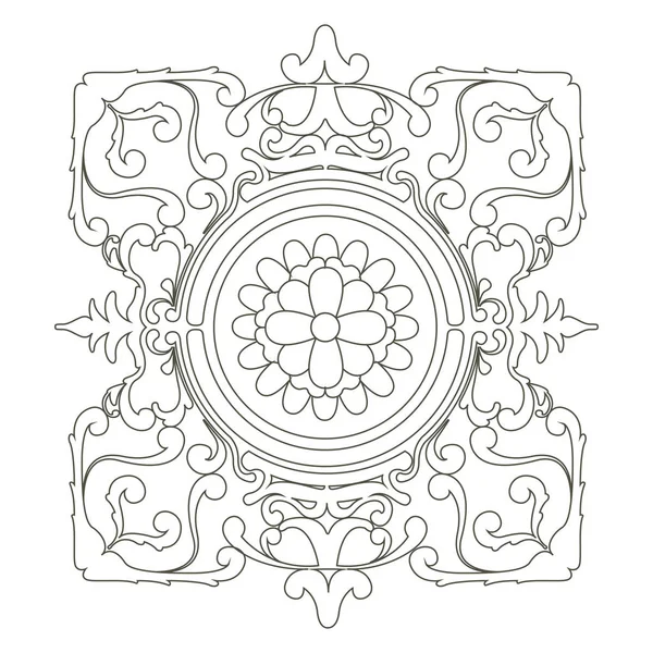 Flores aisladas árabe mehndi imagen. Mandala. — Vector de stock