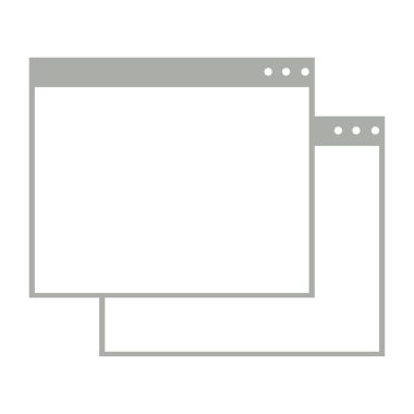 Beyaz arka planda boş tarayıcı pencereleri çifti