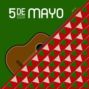 Bir gitar ve desen ile Cinco de mayo poster