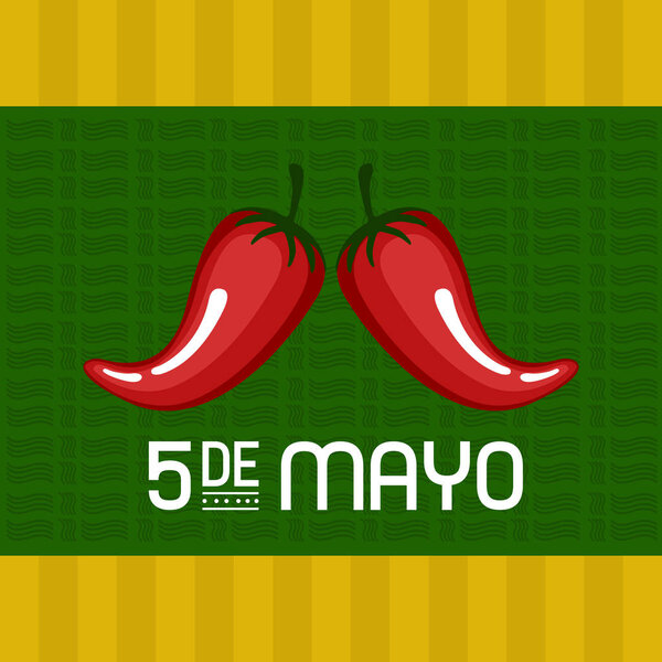 Cinco de mayo poster with a chili peppers