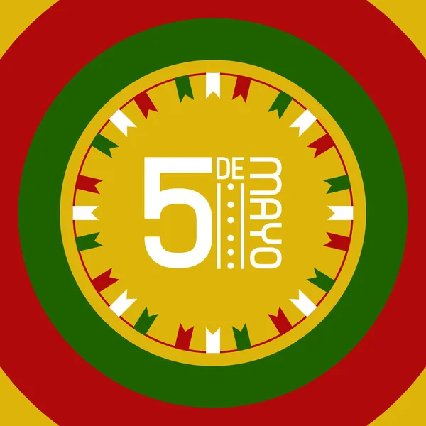 Cinco де Майо плакат текст і вимпели — стоковий вектор