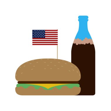 Bir şişe soda ile bir burger combo