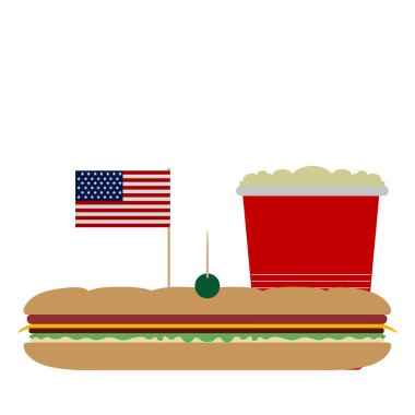 Plastik bir bardak bira ile bir sandviç Combo