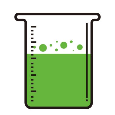 Yeşil sıvı ile izole beher