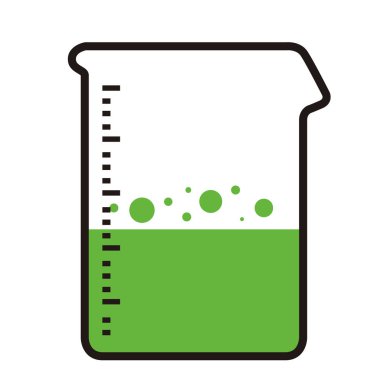 Yeşil sıvı ile izole beher