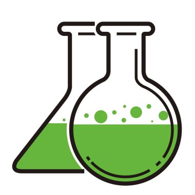 İzole kaynama ve erlenmeyer şişeleri görüntü