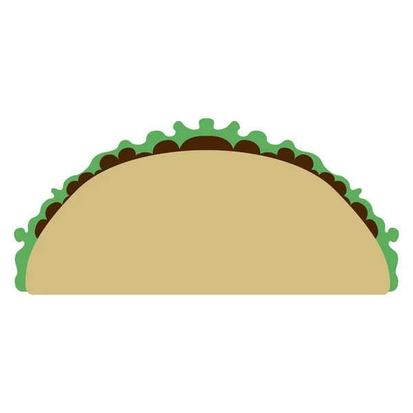 Taco mexicano aislado sobre fondo blanco — Vector de stock