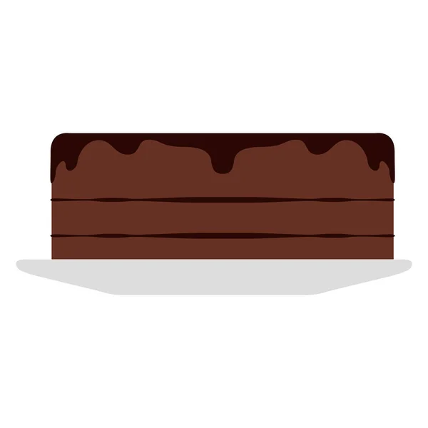 Torta di cioccolato isolata su sfondo bianco — Vettoriale Stock
