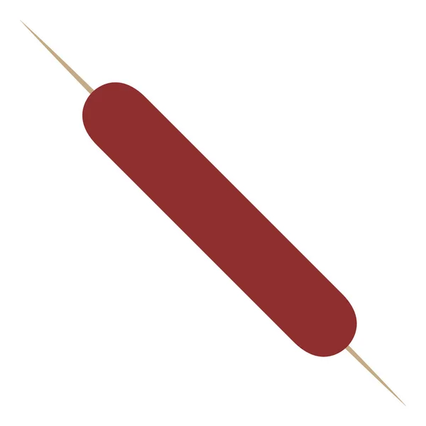 Brochette simple isolée avec une saucisse — Image vectorielle