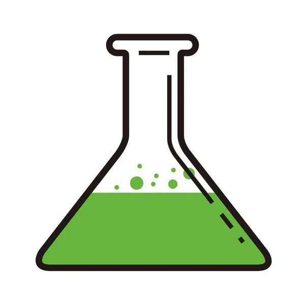 Frasco aislado de erlenmeyer con líquido verde — Archivo Imágenes Vectoriales