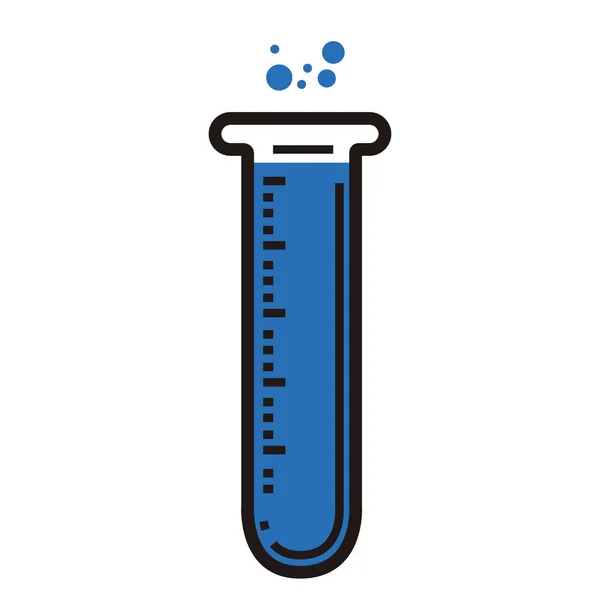 Tubo de ensayo aislado con líquido azul — Archivo Imágenes Vectoriales