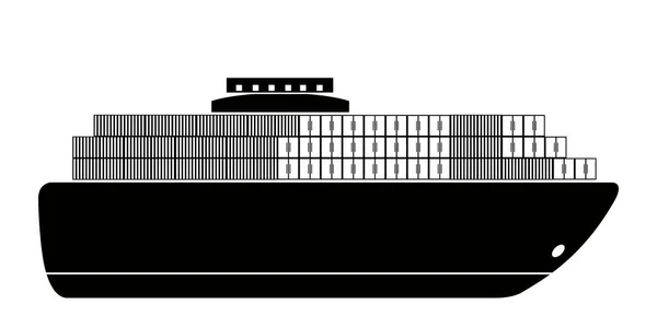 Samostatný pohled na ikonu nákladní lodi — Stockový vektor