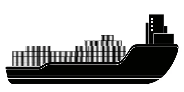 Vista lateral aislada de un icono de buque de carga — Archivo Imágenes Vectoriales