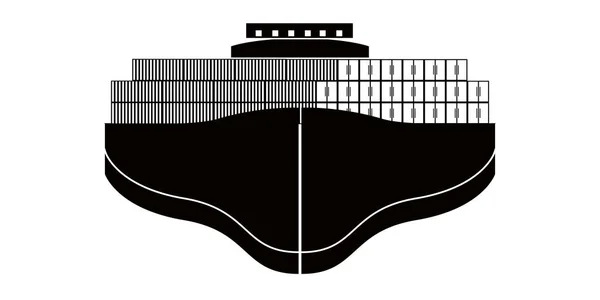 Isolierte Frontansicht eines Frachtschiffsymbols — Stockvektor