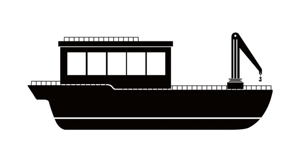 Geïsoleerd zijaanzicht van een vissersboot icoon — Stockvector