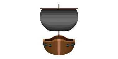 Bir korsan gemisinin izole ön görünümü