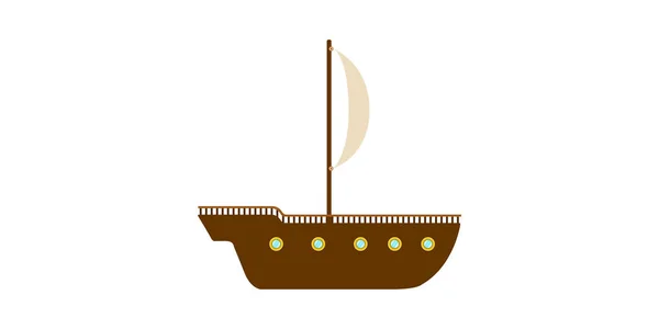 Vista lateral isolada de um veleiro — Vetor de Stock
