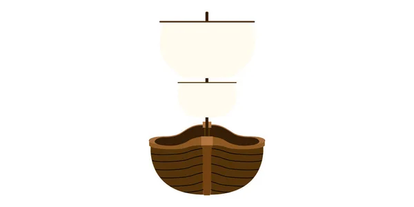 Vue frontale isolée d'un bateau pirate — Image vectorielle