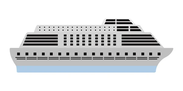 Vista lateral isolada de um navio de cruzeiro — Vetor de Stock