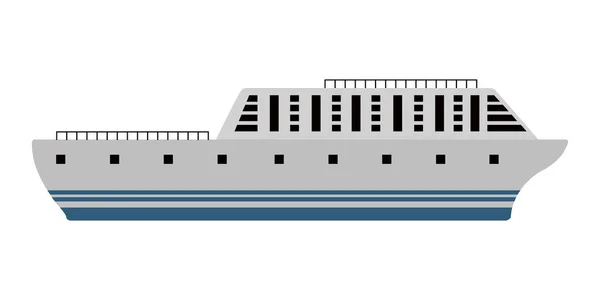 Vista lateral isolada de um navio de cruzeiro — Vetor de Stock