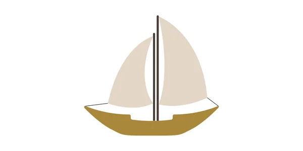 Isolerad sidovy av en segelbåt — Stock vektor