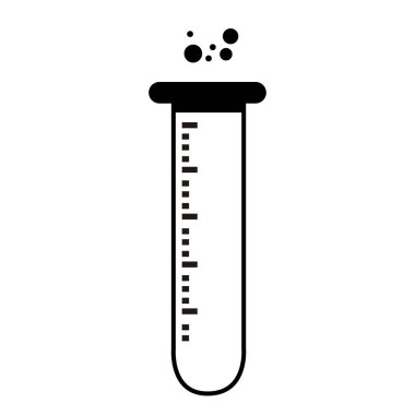 Beyaz arka planda yalıtılmış test tüpü simgesi