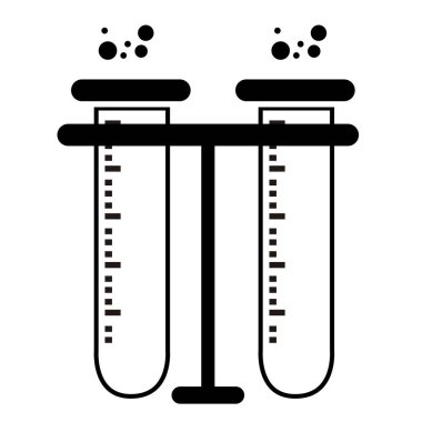 Bir rafta izole edilmiş iki test tüpü