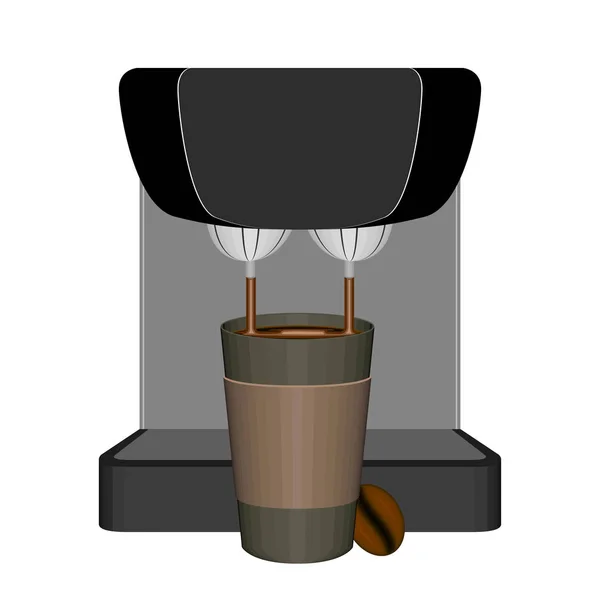 Cafetière express avec une tasse en plastique — Image vectorielle