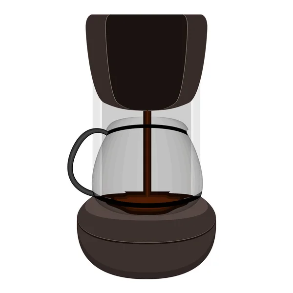 Isolated hot coffee maker machine image — Stock Vector