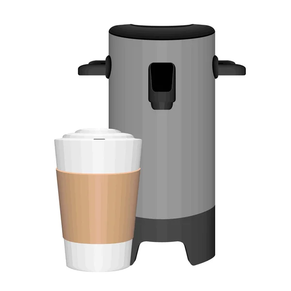 Geïsoleerde koffie Thermos met een plastic beker — Stockvector