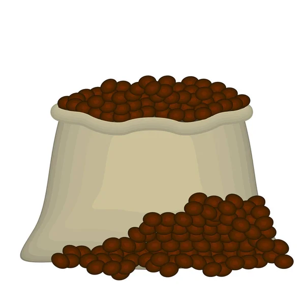 고립 된 볶은 커피 콩 대량 이미지 — 스톡 벡터
