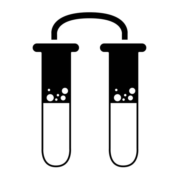 Tubos de teste conectados ícone em um fundo branco — Vetor de Stock