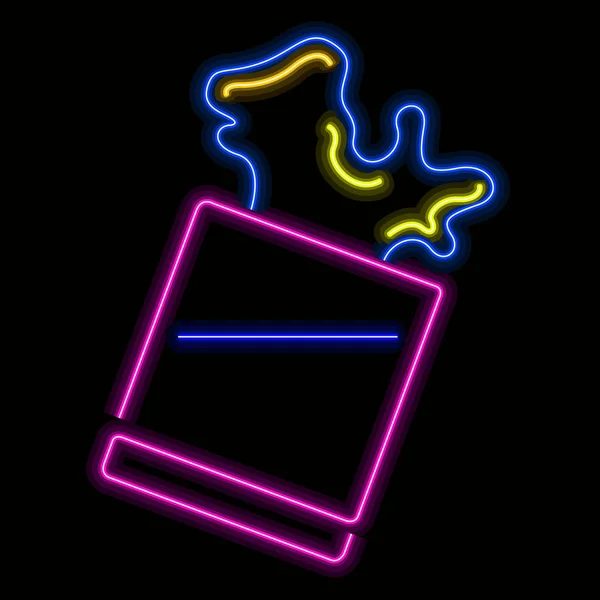 Neon-Cocktail-Symbol auf schwarzem Hintergrund — Stockvektor