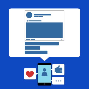 Sosyal medya simgeleri ile izole akıllı telefon