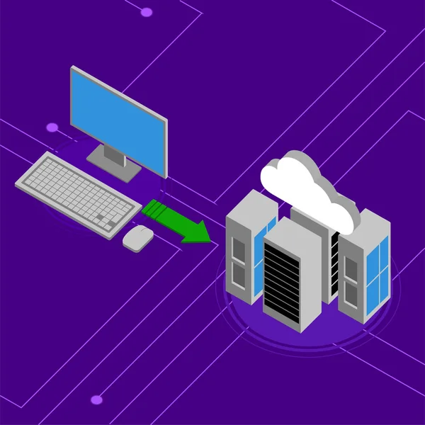 Computer connected to a 3d cloud computing network