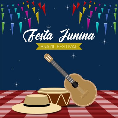 Festa junina posteri. Brezilya festivali