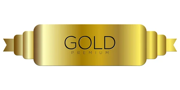 Elszigetelt arany prémium címke — Stock Vector