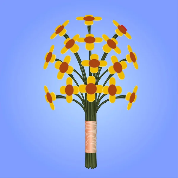 Ramo de flores sobre un fondo de color — Vector de stock