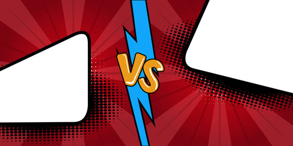 Vs comic background. Pop art style