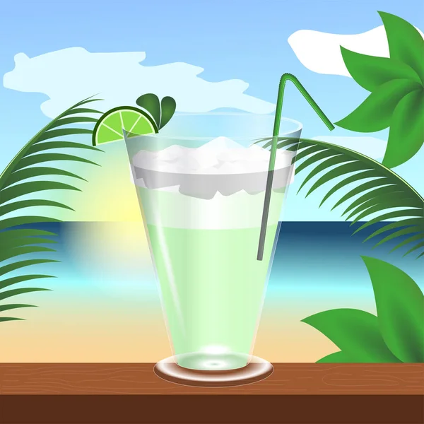 Bebida de cóctel tropical — Vector de stock