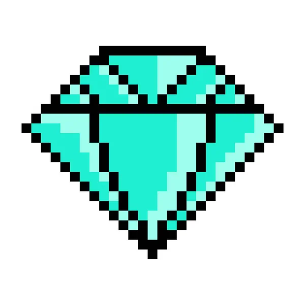 Ícone pixelado de diamante isolado —  Vetores de Stock