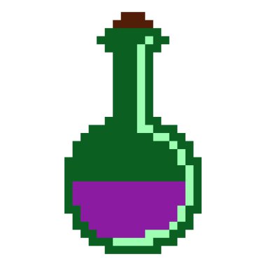 İzole zehir şişesi pikselli simgesi