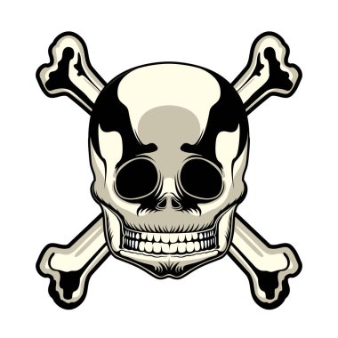 İzole kafatası crossbones dövme