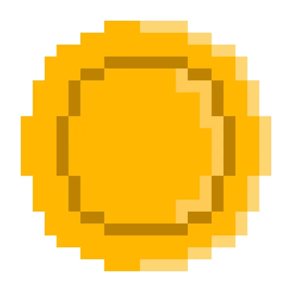 Icono pixelado de moneda de oro aislado — Archivo Imágenes Vectoriales