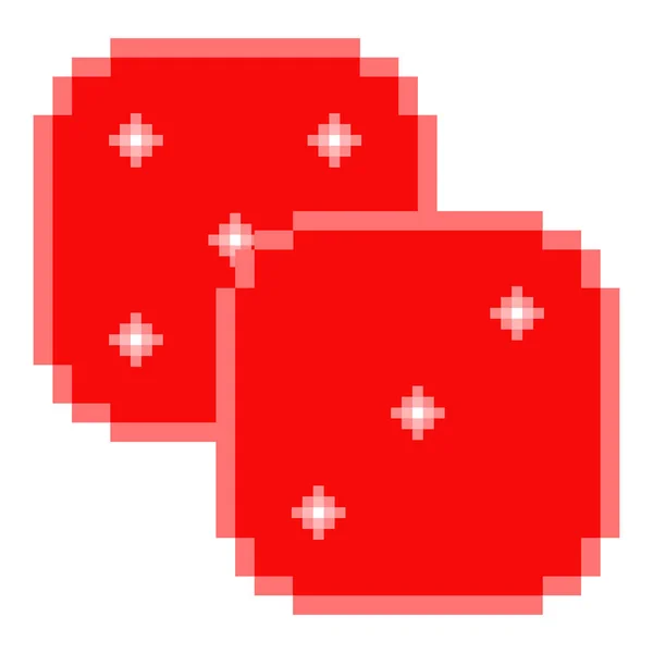 Dadi isolati icona pixelata — Vettoriale Stock