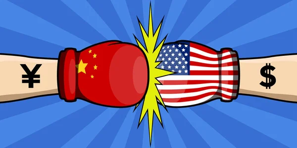 VS VS China handelsoorlog — Stockvector