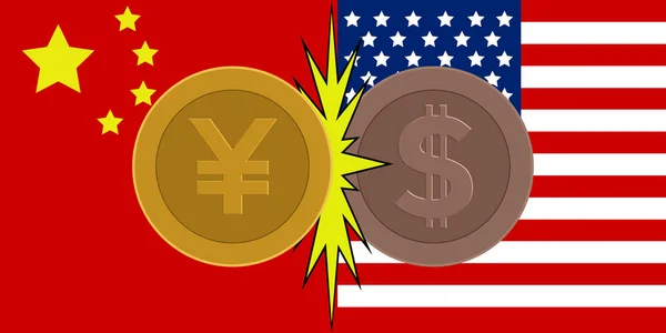 VS VS China handelsoorlog — Stockvector