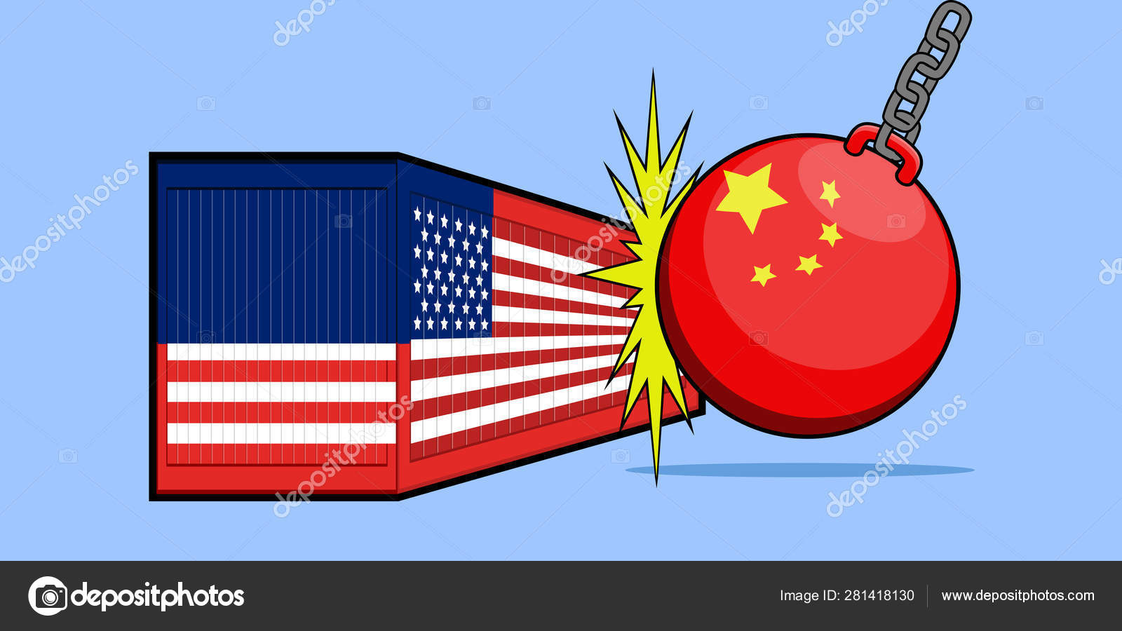 USA vs China trade war — Stock Vector © LAUDiseno #281418130