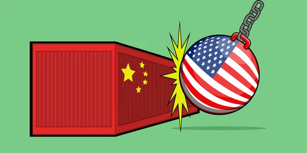 США проти Китаю торгова війна — стоковий вектор